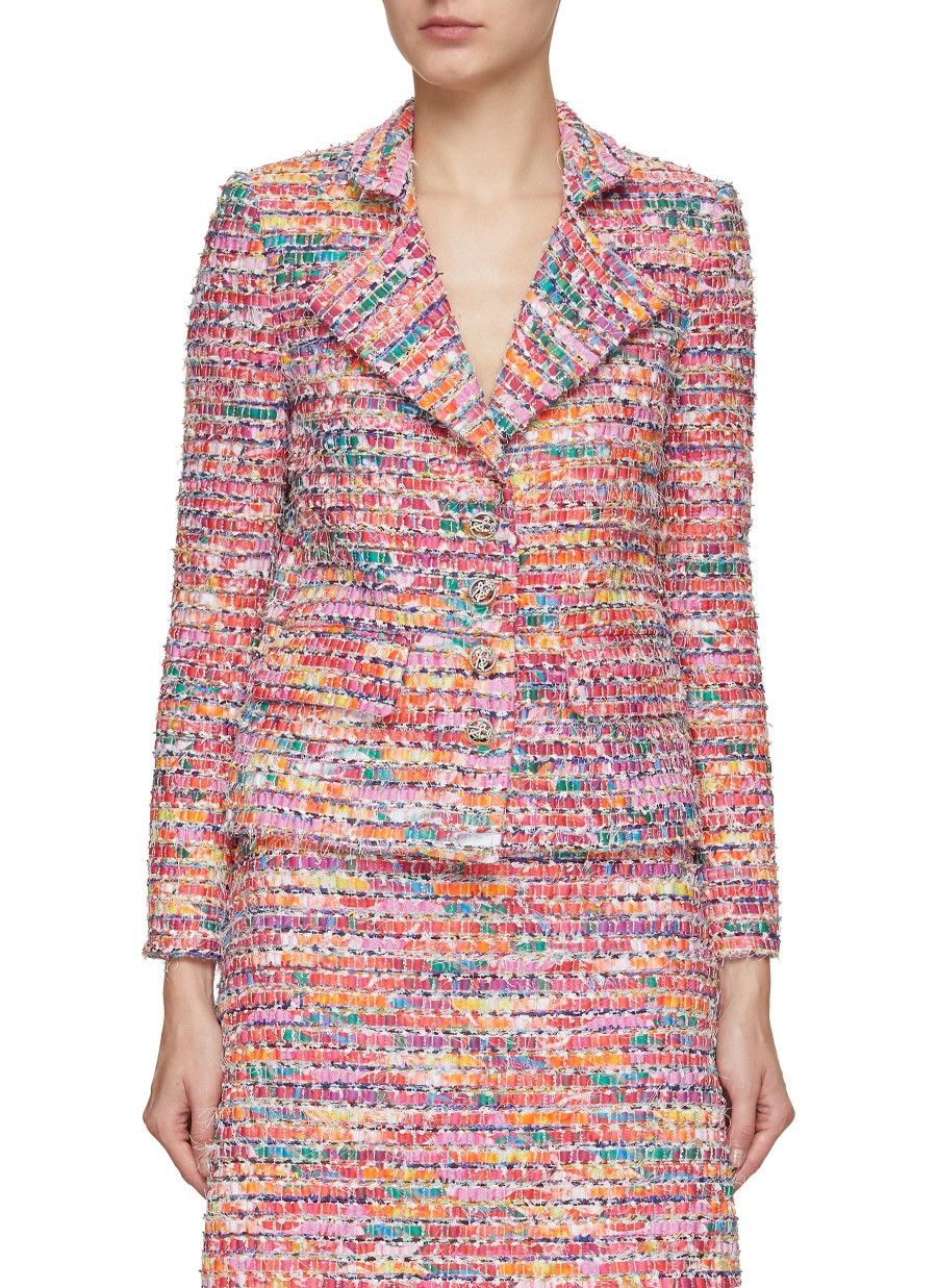 Women SOONIL Jackets | Hand Woven Rainbow Tweed Jacket