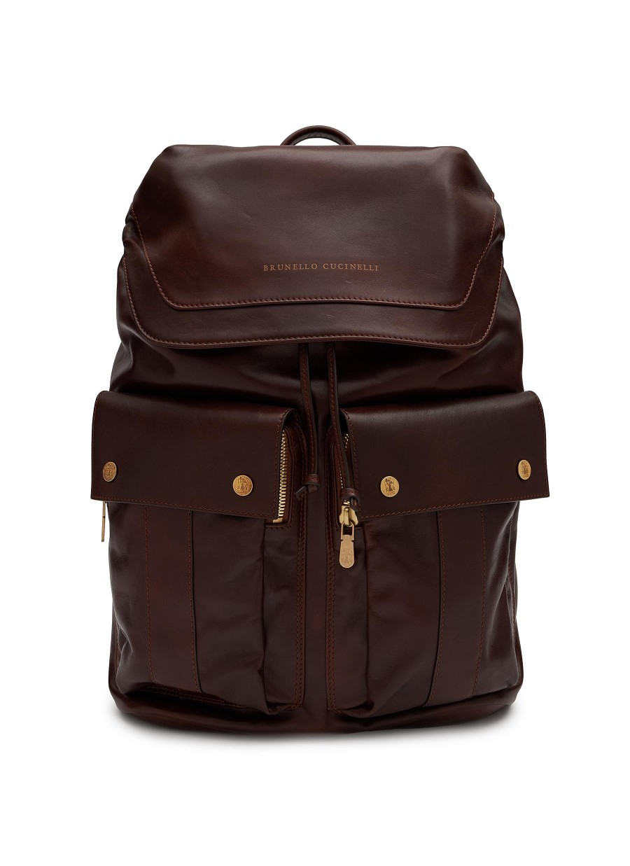 Men BRUNELLO CUCINELLI Backpacks | Leather Backpack