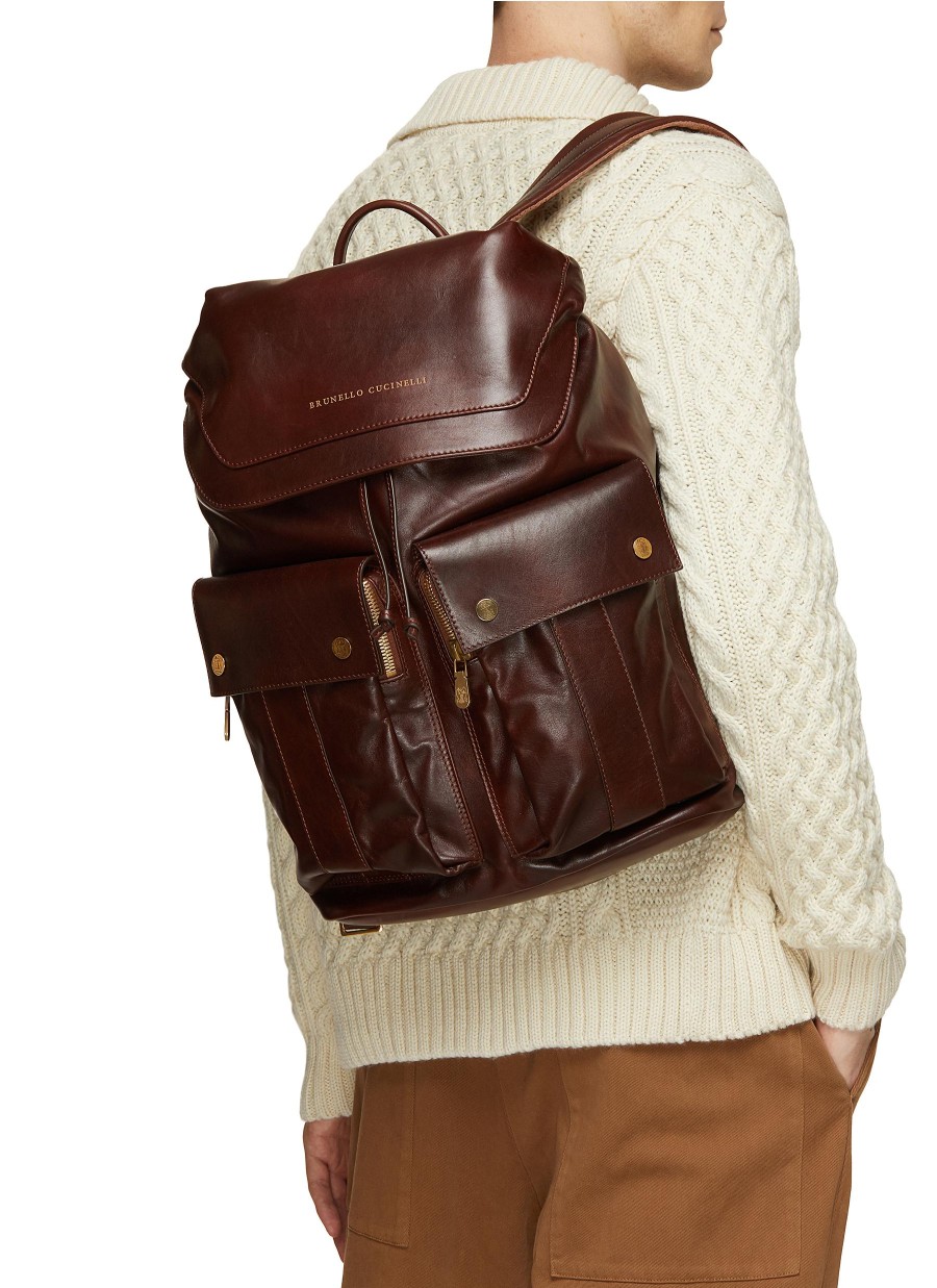 Men BRUNELLO CUCINELLI Backpacks | Leather Backpack