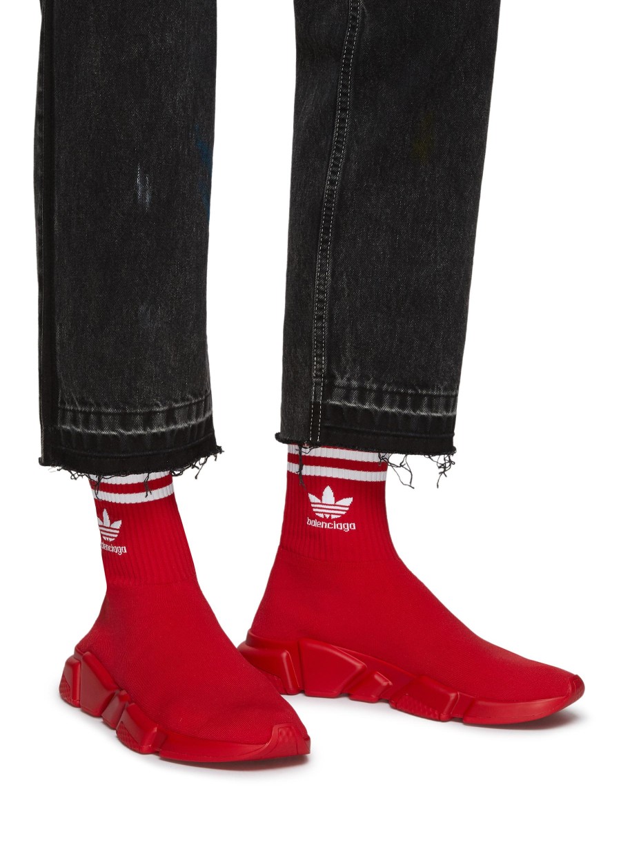 Men BALENCIAGA Sneakers | X Adidas 'Speed' High Top Sock Sneakers