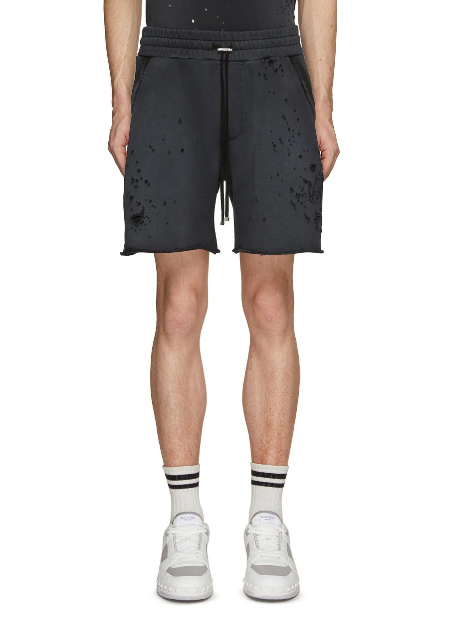 Men AMIRI Pants | Shotgun Distressed Drawstring Shorts