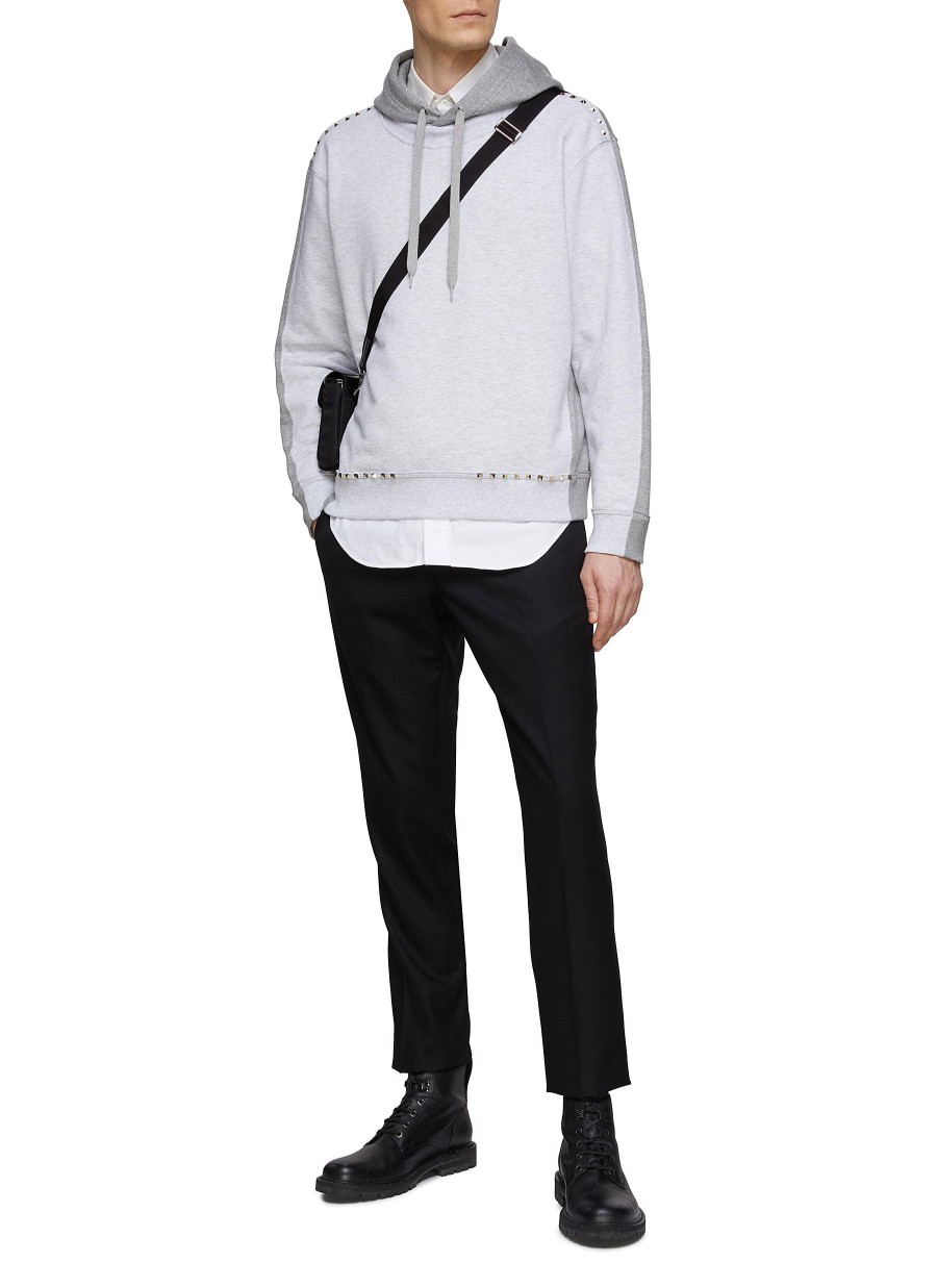 Men VALENTINO Pullovers & Hoodies | Rockstud Embellished Drawstring Hoodie