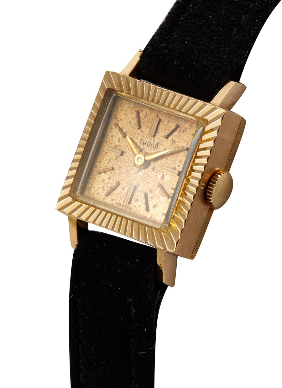 Women LANE CRAWFORD VINTAGE COLLECTION Watches | Tudor Golden Dial 18K Yellow Gold Lady Watch