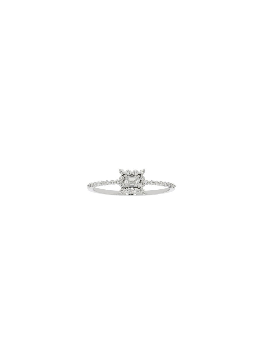 Women LC COLLECTION JEWELLERY Fine Jewellery | 18K White Gold Diamond Ring — Size Us 6.5