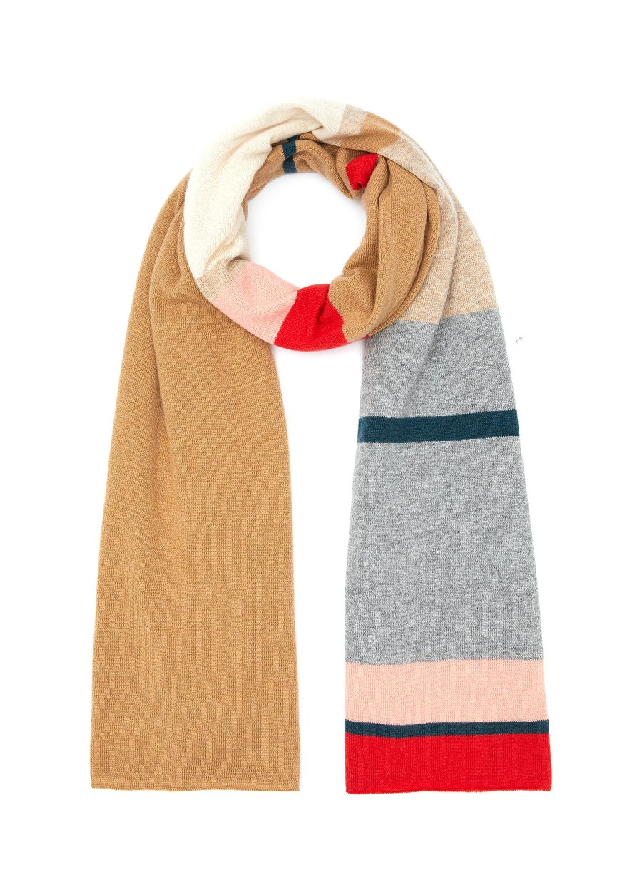 Women JOHNSTONS OF ELGIN Scarves & Wraps | Colour Block Stripe Cashmere Stole