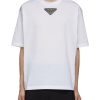 Men PRADA T-Shirts | Logo Patch Crewneck Short Sleeve T-Shirt