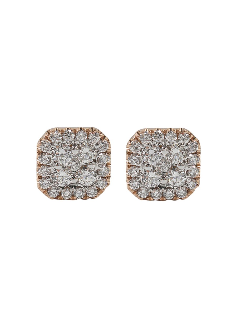 Women LC COLLECTION JEWELLERY Fine Jewellery | 18K Rose Gold Diamond Stud Earrings