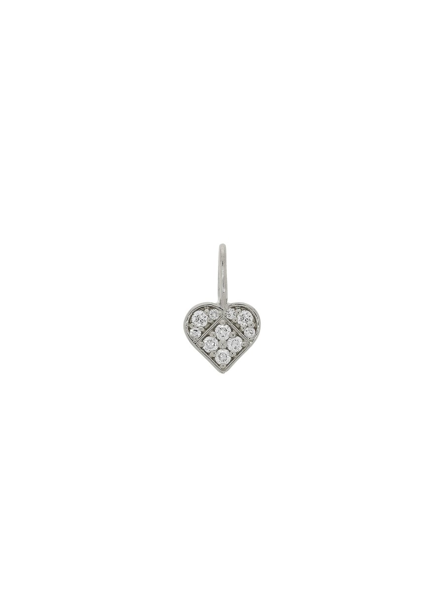 Women LC COLLECTION JEWELLERY Fine Jewellery | 18K White Gold Heart Charm Pendant