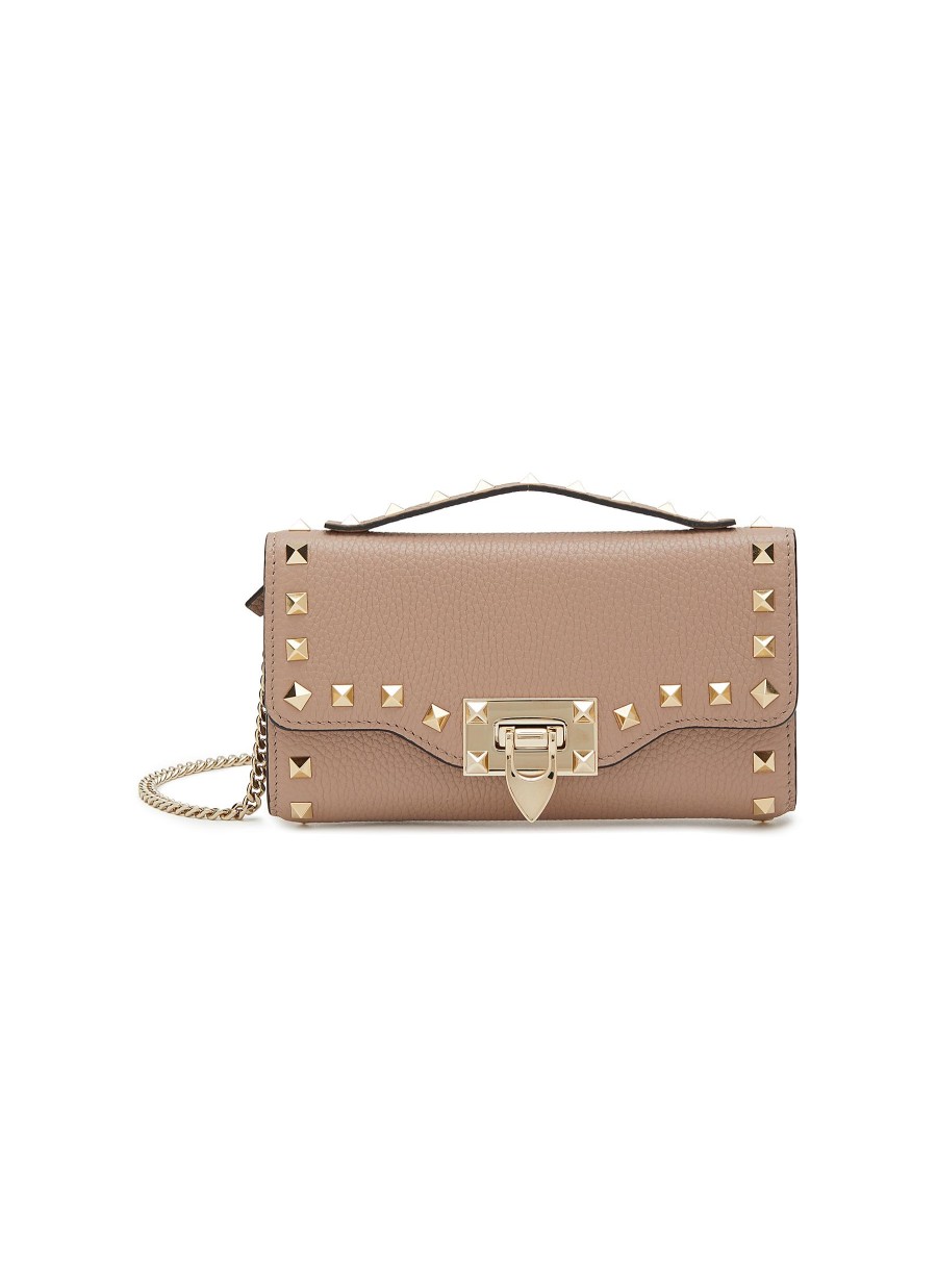 Women VALENTINO Crossbody | Rockstud Grained Leather Pouch