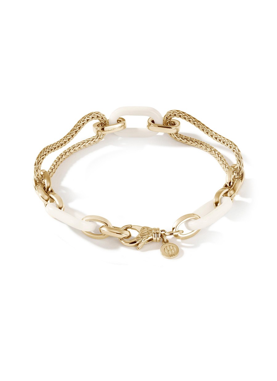 Women JOHN HARDY Fine Jewellery | Classic Chain Hammered 18K Gold Mandala Bracelet — Size Um