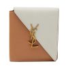 Women SAINT LAURENT Small Leather Goods | Two Toned Calfskin Leather Fold Wallet