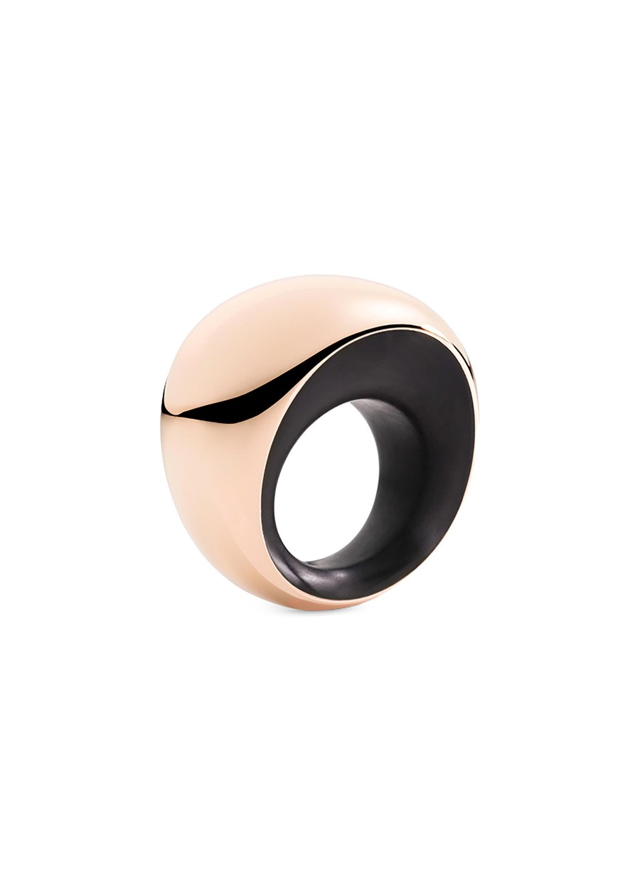 Women VHERNIER Fine Jewellery | Pirouette 18K Rose Gold Jet Ring — Size 53