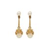 Women LANE CRAWFORD VINTAGE ACCESSORIES Vintage Accessories | Panetta Gold Tone Faux Pearl Clip On Earrings