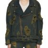 Women ACNE STUDIOS Jackets | Olinor Laser Distressed Denim Moto Jacket