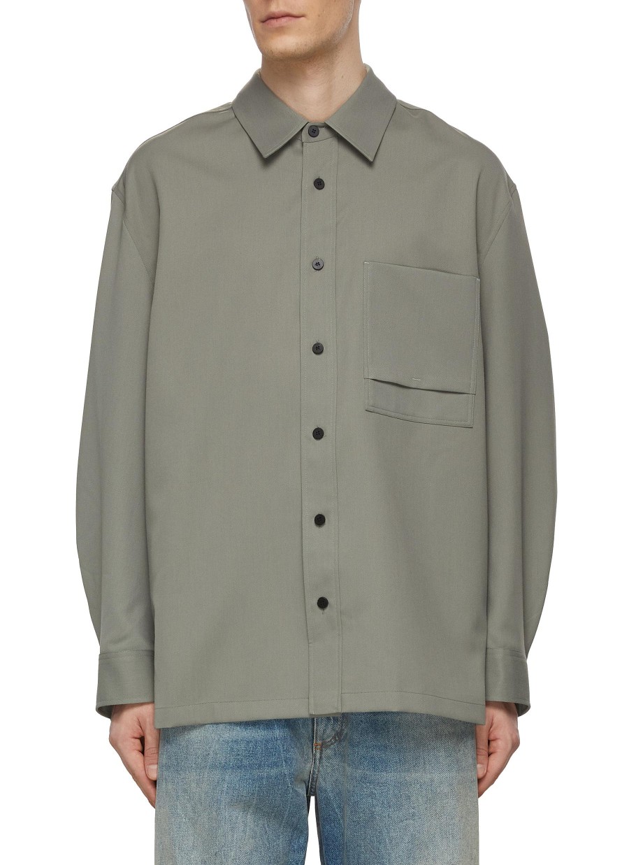 Men SOLID HOMME Shirts | Oversized Pocket Shirt