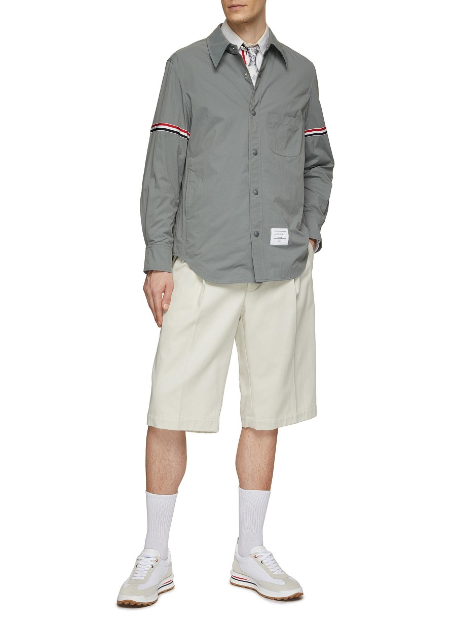 Men THOM BROWNE Shirts | Tricoloured Armband Nylon Shirt Jacket