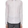 Men CANALI Shirts | Point Collar Zig Zag Pattern Cotton Shirt