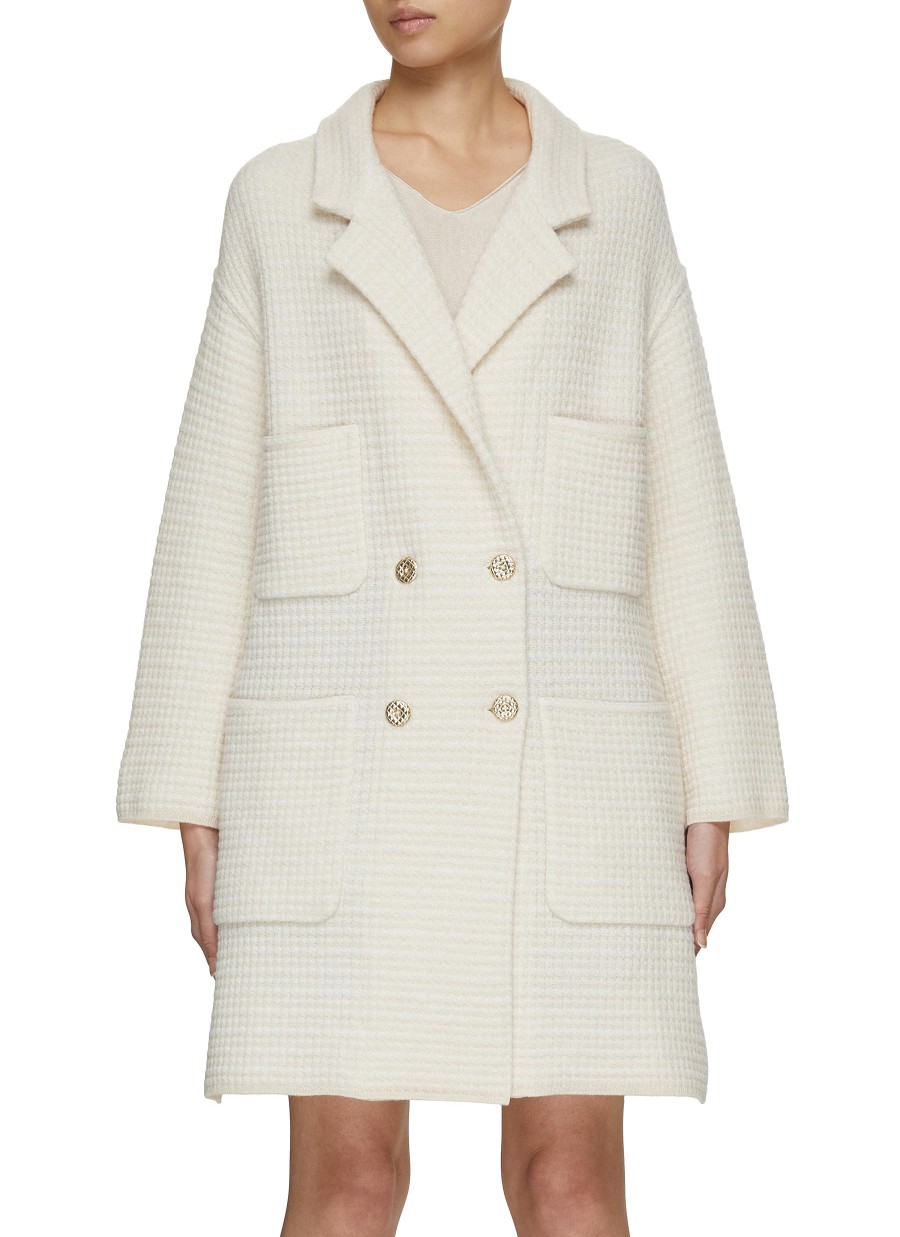 Women BRUNO MANETTI Coats | Double Breasted Waffle Wool Coat