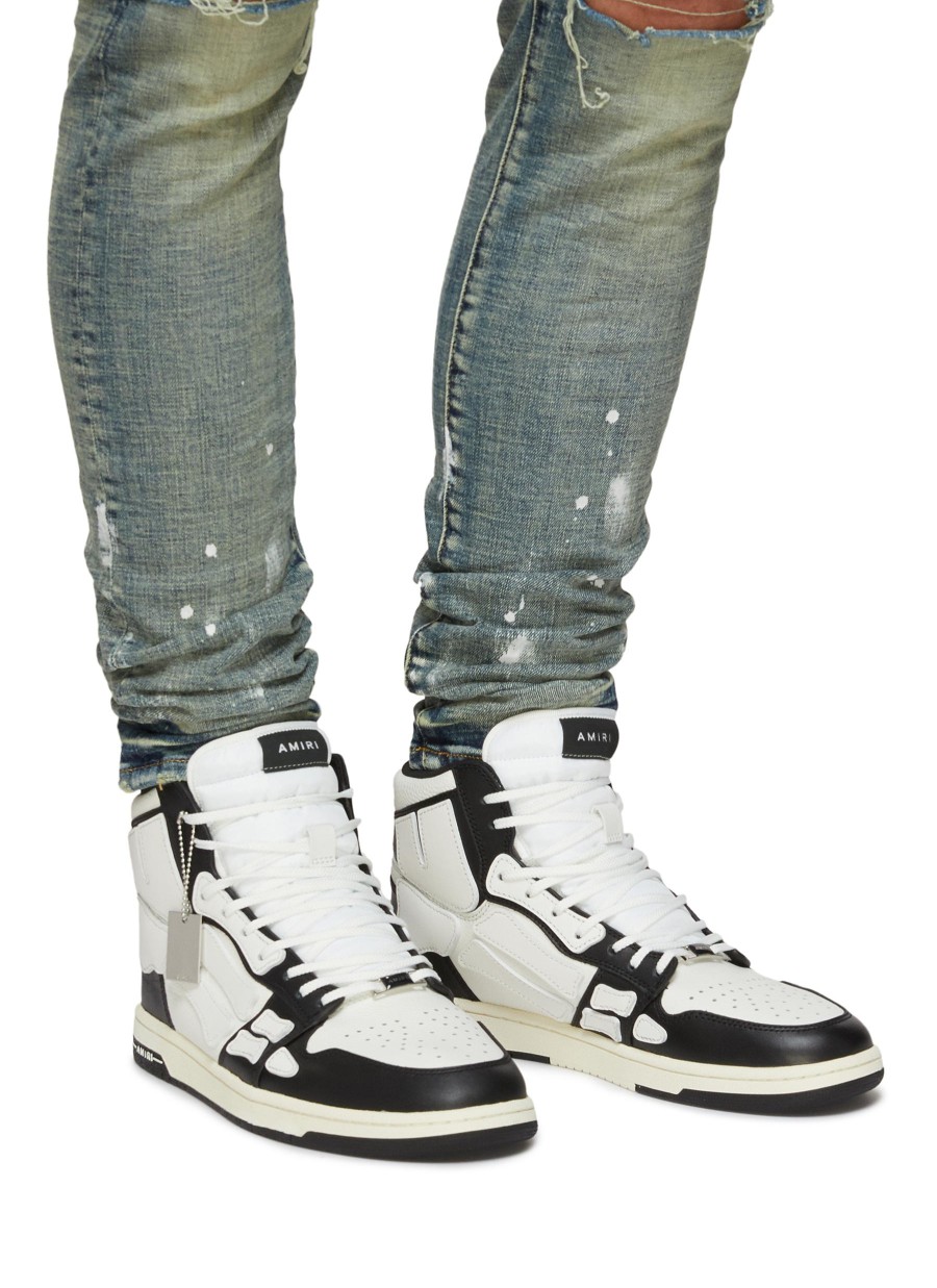 Men AMIRI Sneakers | Skel' High Top Lace Up Leather Sneakers