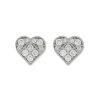 Women LC COLLECTION JEWELLERY Fine Jewellery | 18K Gold Diamond Heart Motif Stud Earrings