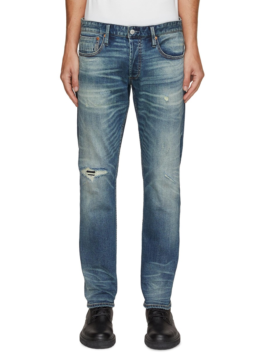 Men DENHAM Pants | Ridge Straight Ripped Denim Jeans