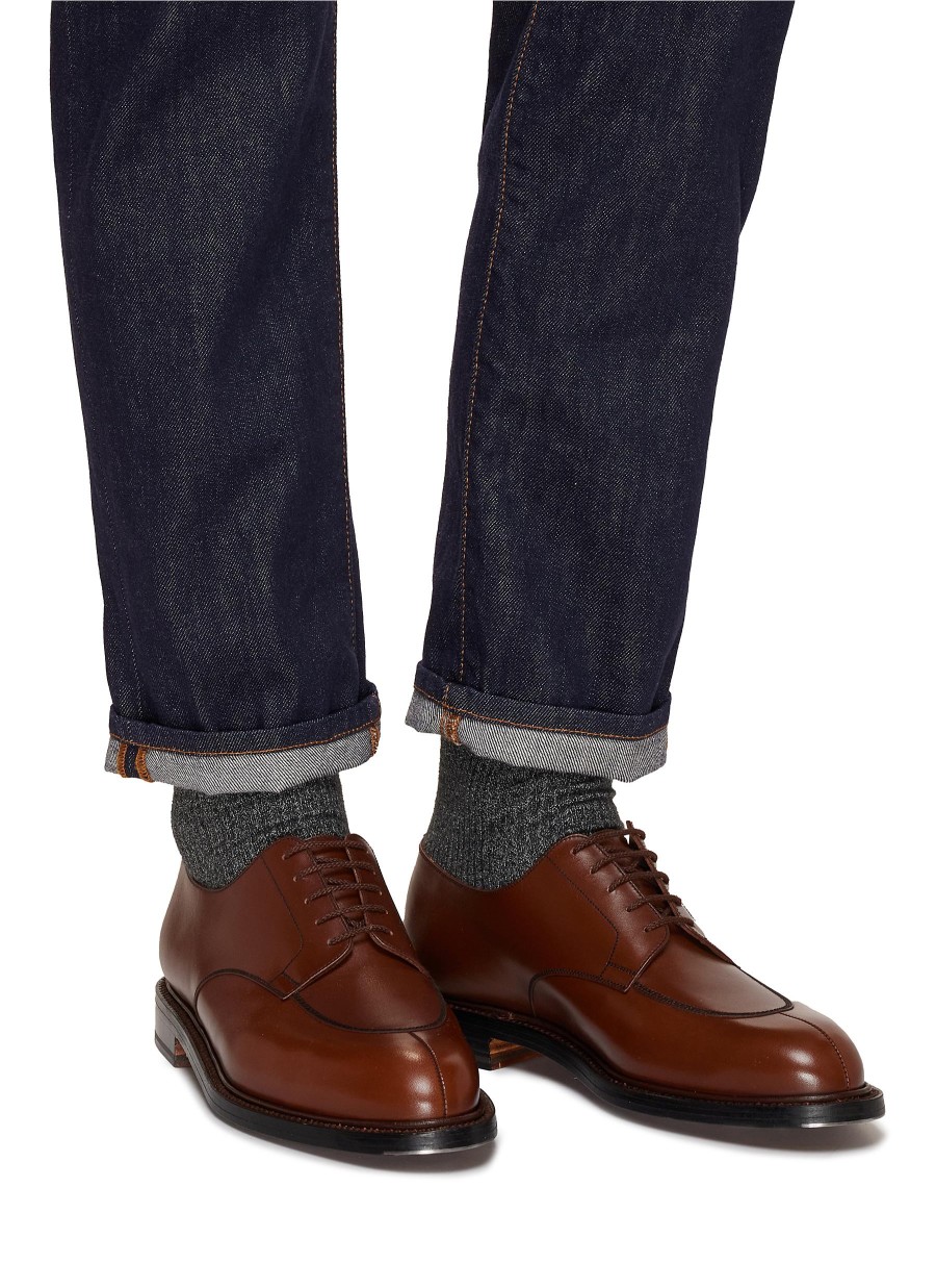 Men J.M. WESTON Flats | Half Hunt Derby Shoes