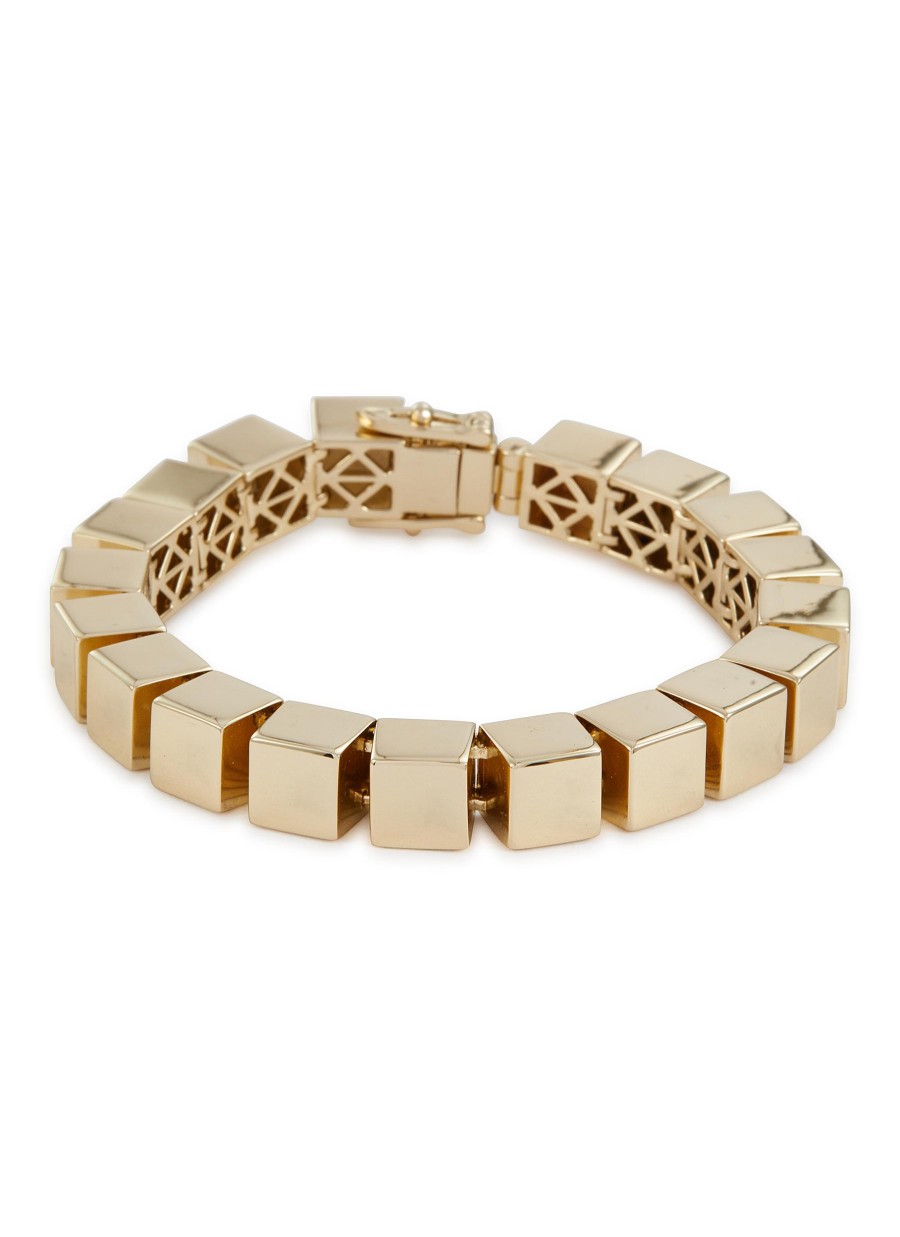 Women EDDIE BORGO Fashion Jewellery | Cube 12K Gold Plated Metal Bracelet