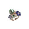 Women MING SONG HAUTE JOAILLERIE Fine Jewellery | Galaxy Selva 14K Gold Diamond Sapphire Emerald Pearl Ring