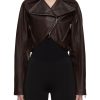 Women ALAÏA Jackets | Elasticated Back Cropped Biker Jacket