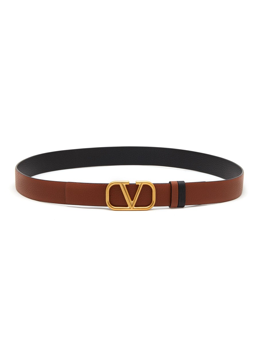 Men VALENTINO Belts | Vlogo Reversible Leather Belt