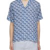 Men FRESCOBOL CARIOCA Shirts | Roberto Monogram Print Linen Shirt