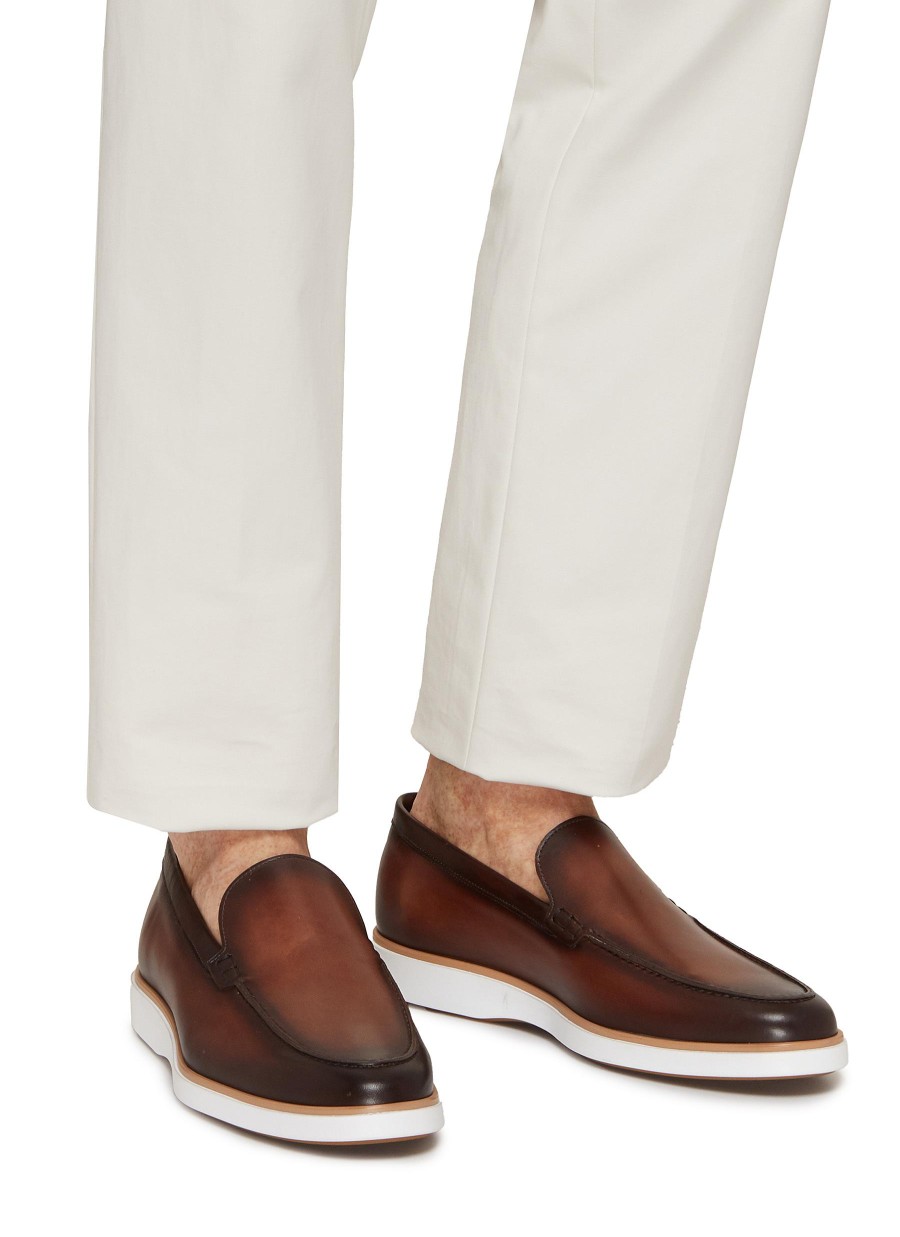 Men MAGNANNI Flats | Apron Toe Leather Loafers