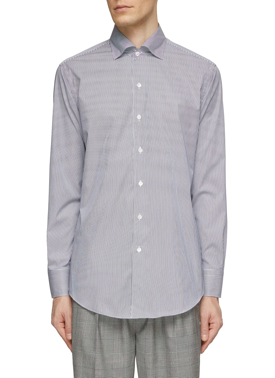 Men TOMORROWLAND Shirts | Spread Collar Striped Shirt