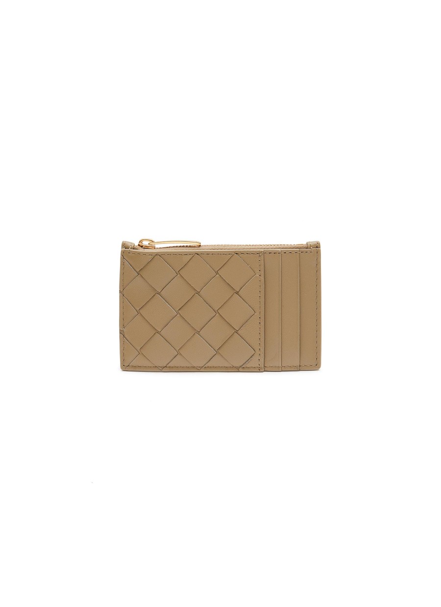 Women BOTTEGA VENETA Small Leather Goods | Intrecciato Leather Zip Pocket Cardholder