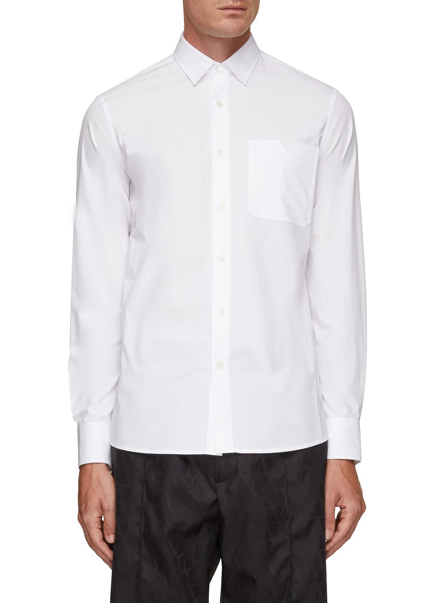 Men VALENTINO Shirts | V Detail Pocket Shirt