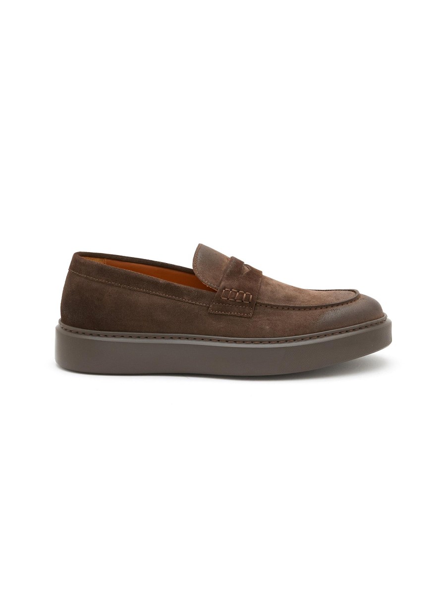 Men DOUCAL'S Flats | Suede Leather Penny Loafers