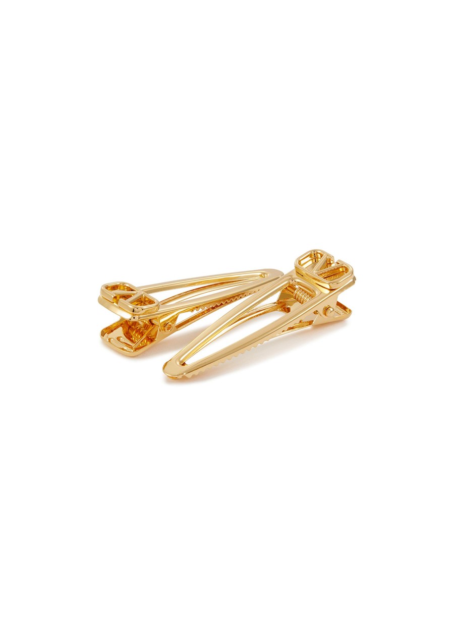 Women VALENTINO Hats & Gloves | Logo Brass Hair Clip