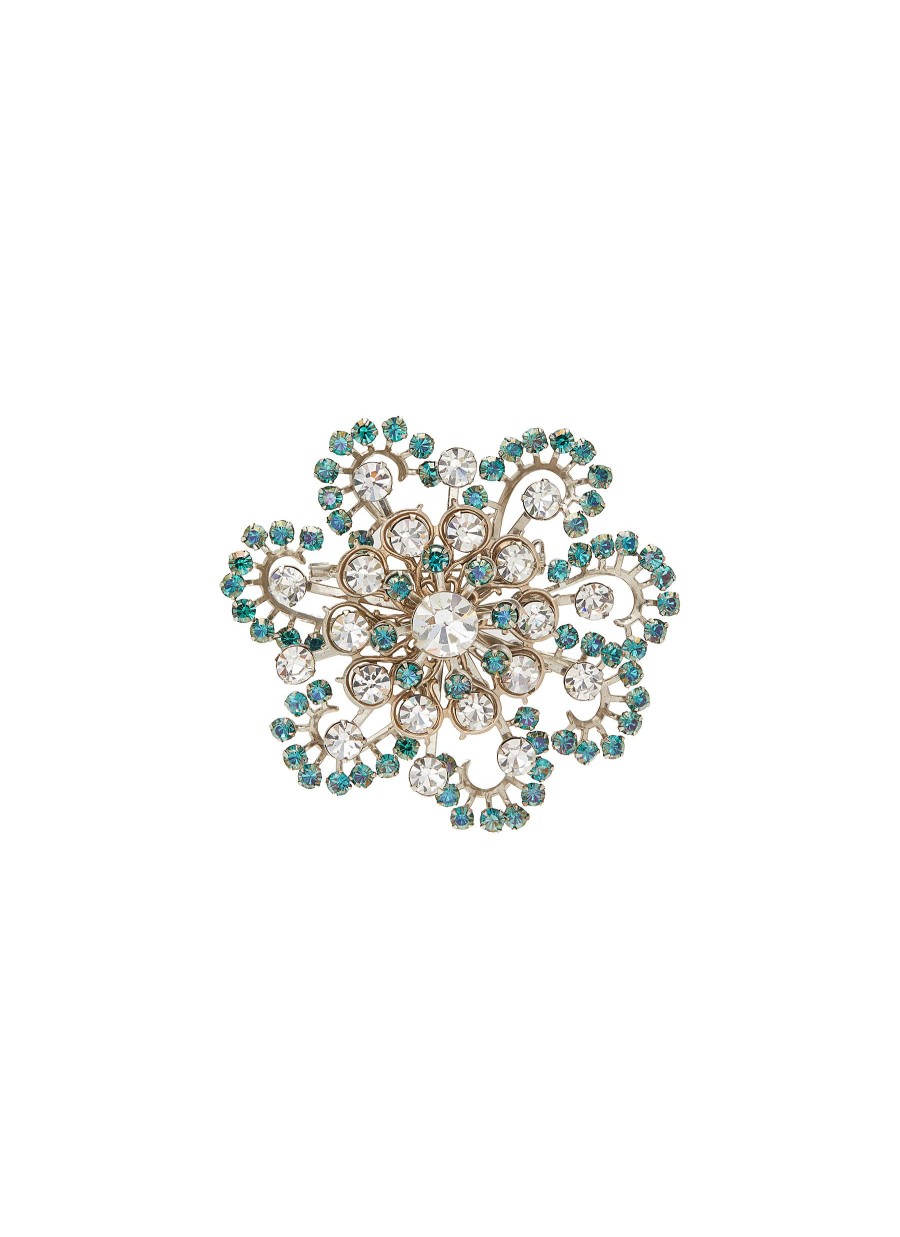 Women LANE CRAWFORD VINTAGE ACCESSORIES Vintage Accessories | Blue Crystal Flower Brooch