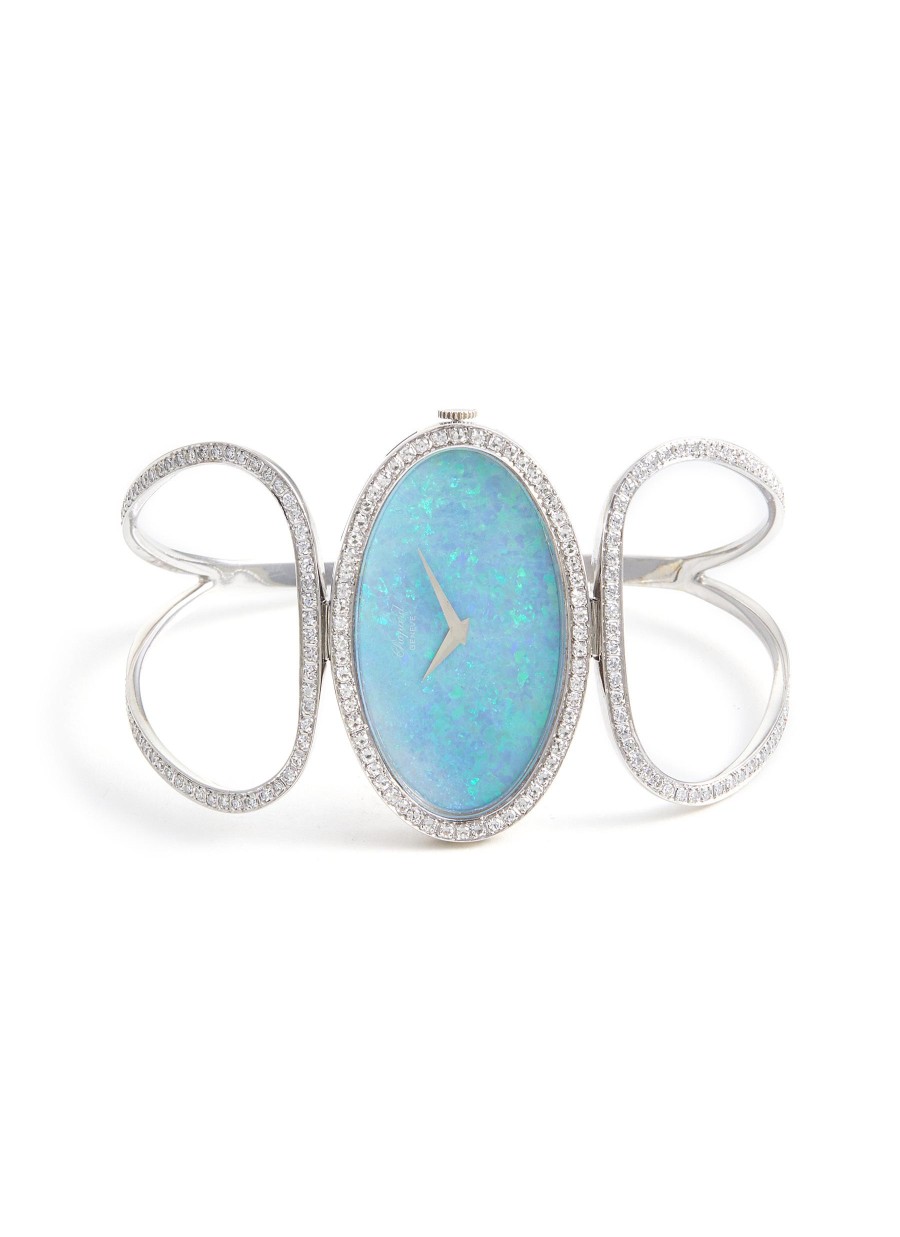 Women LANE CRAWFORD VINTAGE WATCHES Watches | Chopard Silver-Toned Opal Oval Dial Diamond Watch