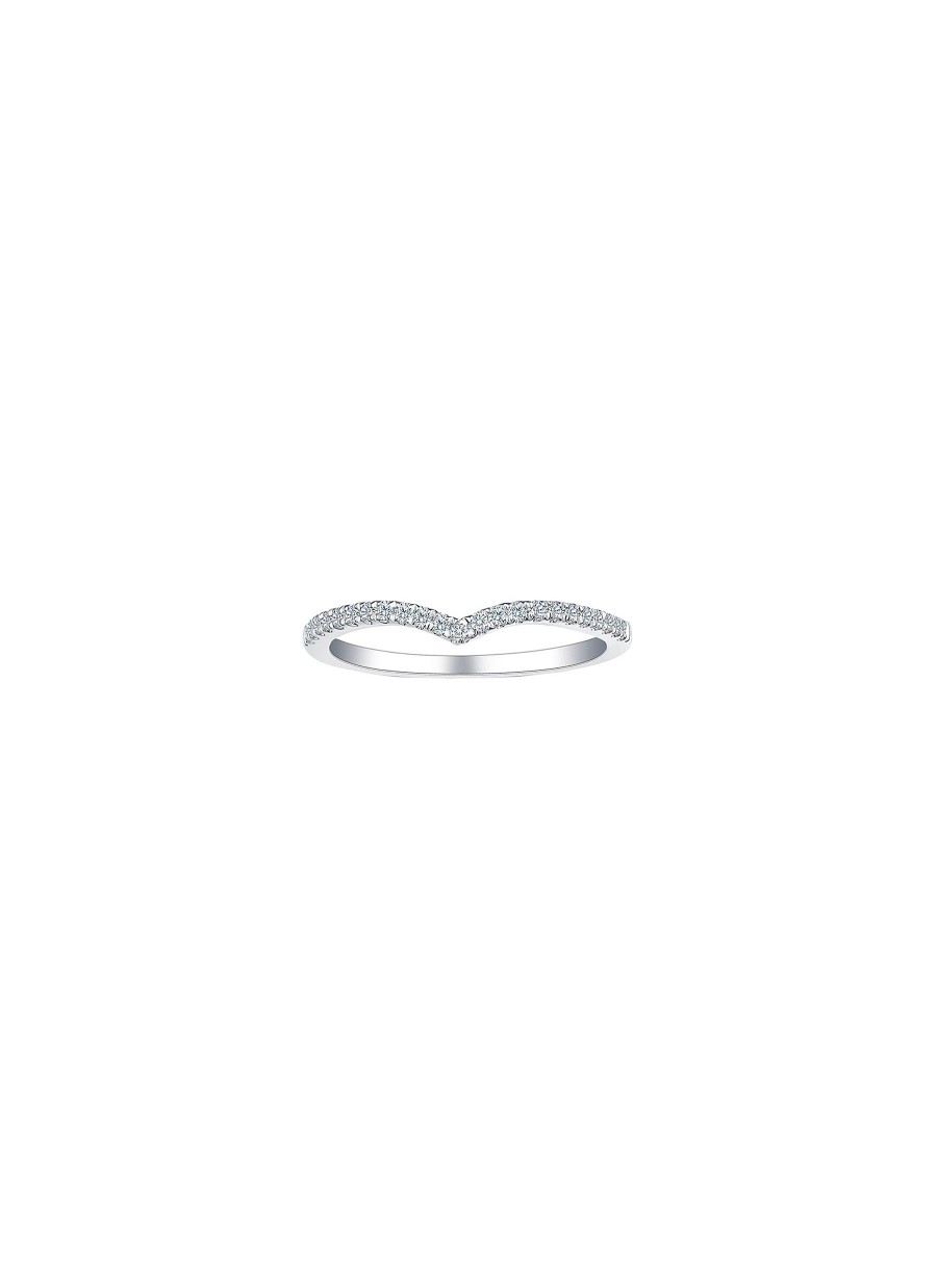 Women LC COLLECTION JEWELLERY Fine Jewellery | 18K White Gold Diamond Band — Us 7