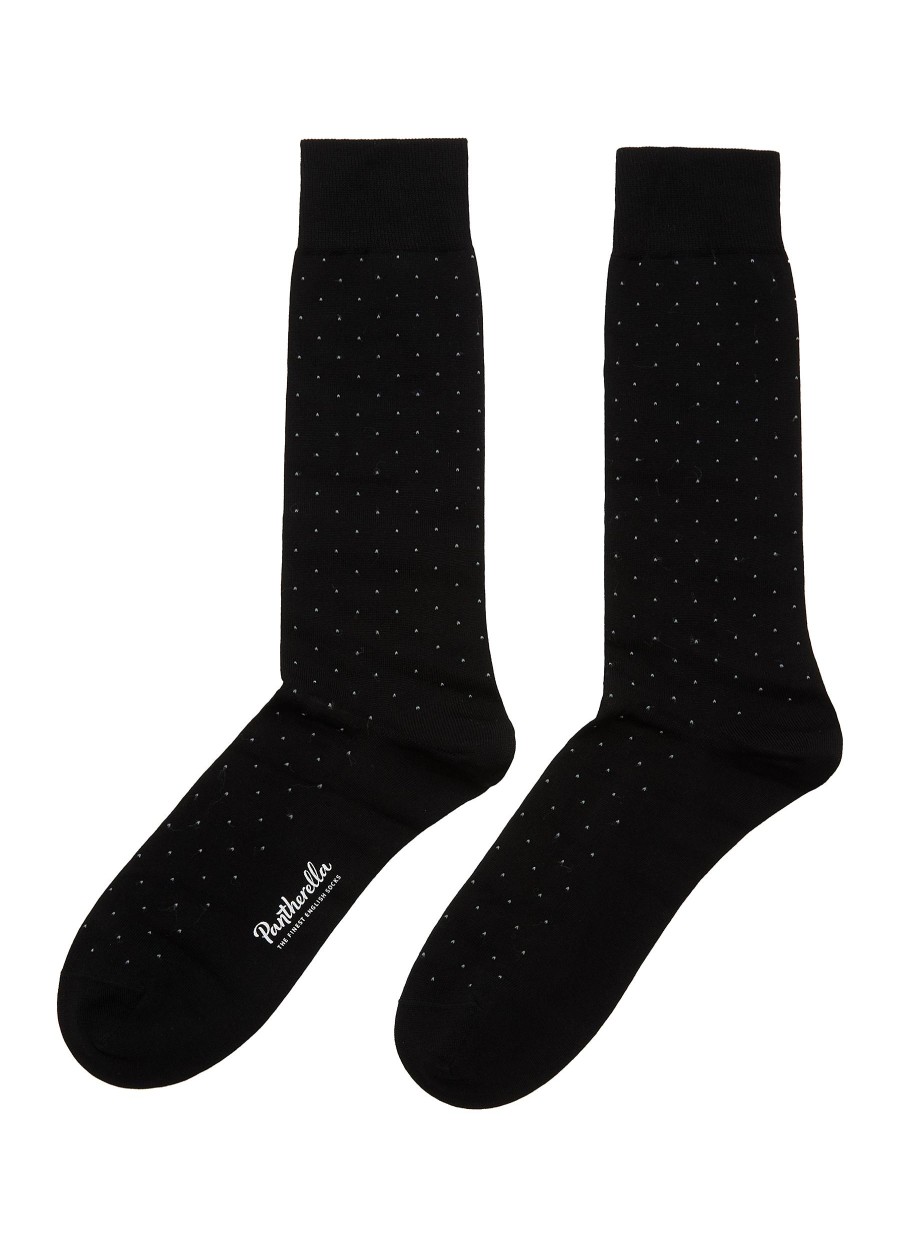 Men PANTHERELLA Socks | Gadsbury Pindot Motif Cotton Blend Anklet Socks