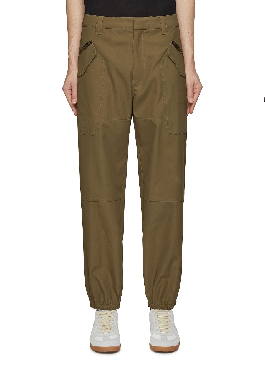 Men LOEWE Pants | Diagonal Zip Patch Pocket Cargo Pants