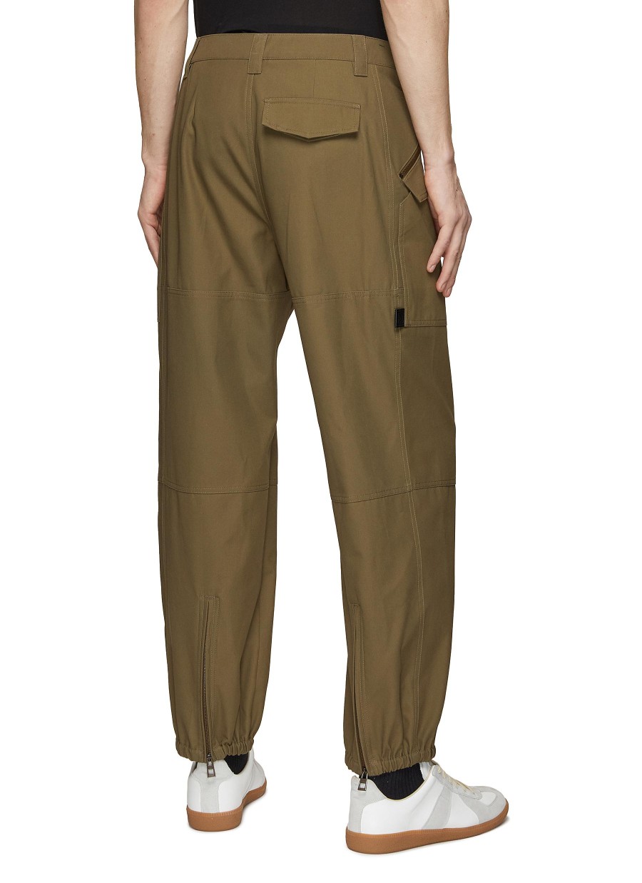 Men LOEWE Pants | Diagonal Zip Patch Pocket Cargo Pants