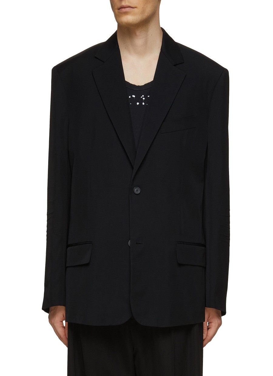 Men BALENCIAGA Suits | Single Breasted Notch Lapel Oversized Blazer