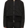 Women ERMANNO SCERVINO Jackets | Sheer Insert Cropped Bomber Jacket