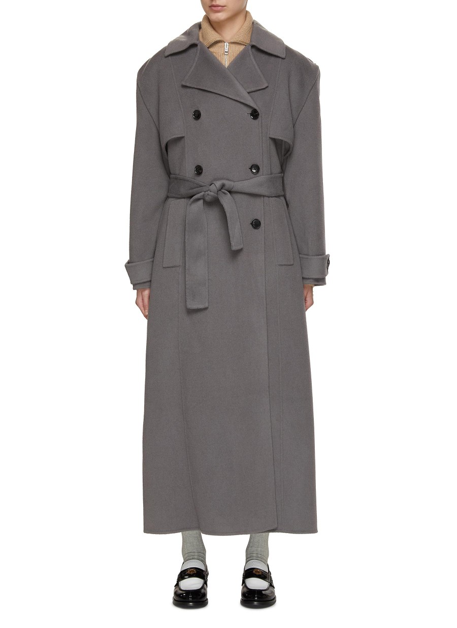 Women THE FRANKIE SHOP Coats | Nikola Double Breasted Wool Cashmere Trench Coat