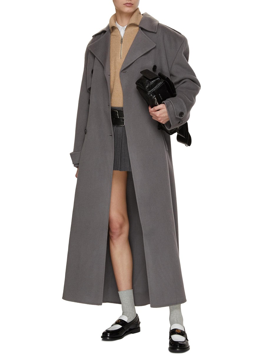 Women THE FRANKIE SHOP Coats | Nikola Double Breasted Wool Cashmere Trench Coat