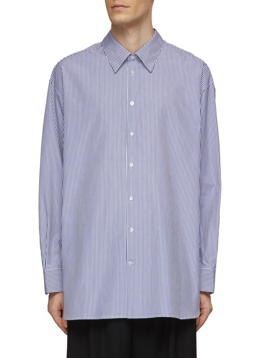 Men THE ROW Shirts | Lukre Striped Button Up Shirt