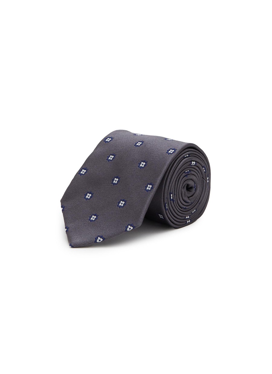 Men STEFANOBIGI MILANO Ties | Geometric Flower Silk Satin Tie