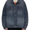 Men BALENCIAGA Jackets | Oversized Jeans Patchwork Denim Jacket